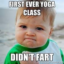 first day at yoga meme